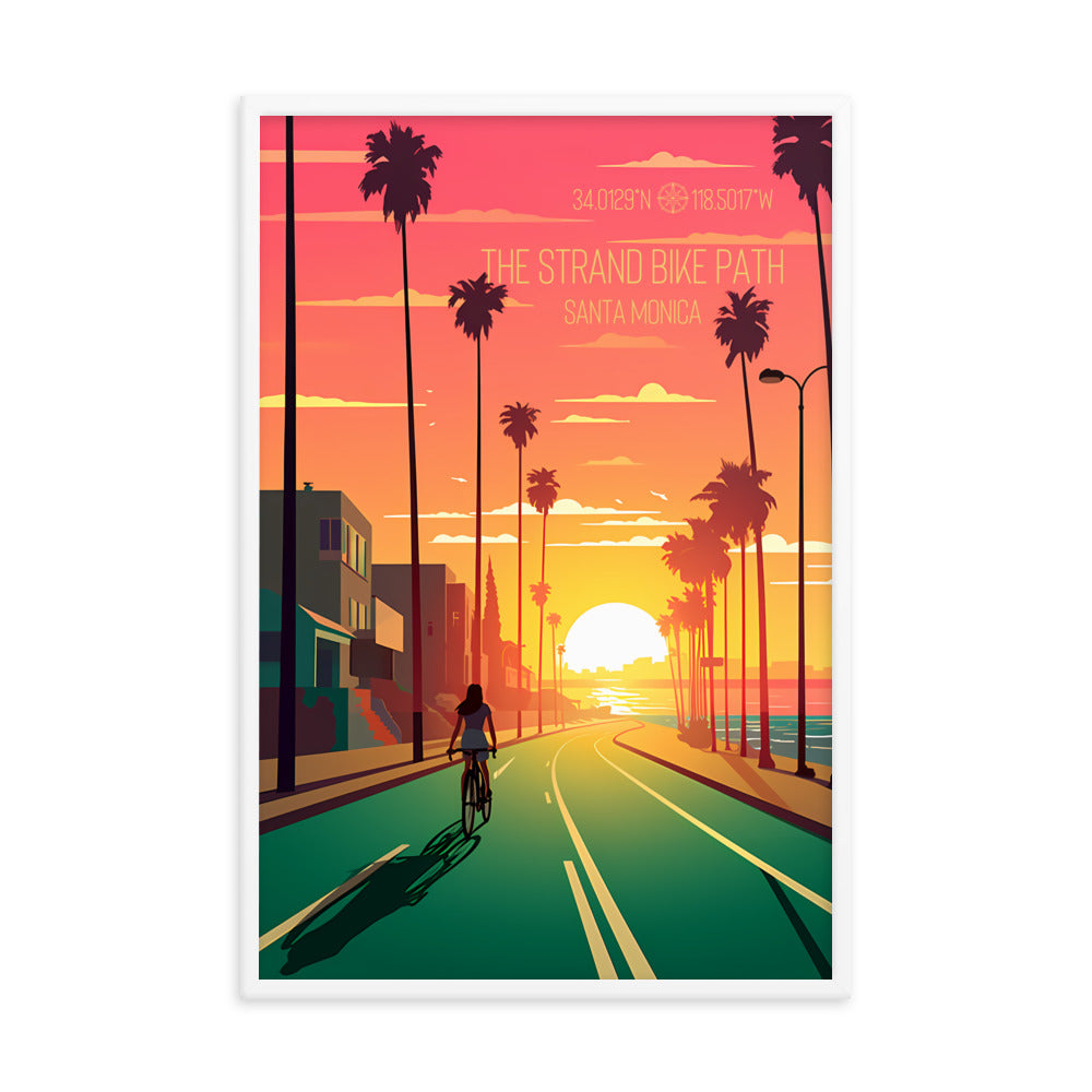 California - The Strand Bike Path - Santa Monica (Framed poster)