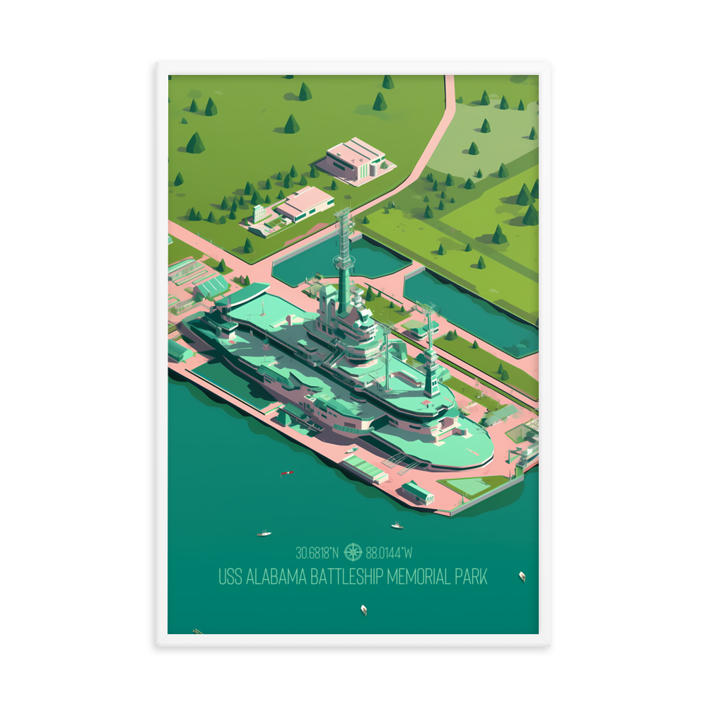 Alabama - USS Alabama Battleship Memorial Park (Framed Poster)