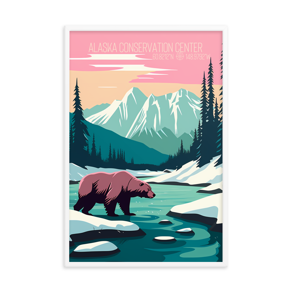 Alaska - Alaska Conservation Center - Bear (Framed poster)