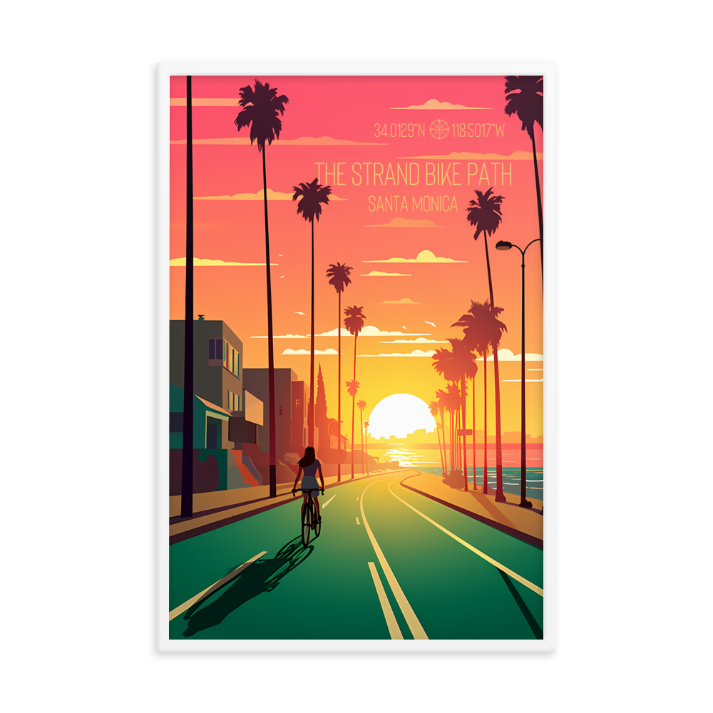 California - The Strand Bike Path - Santa Monica (Framed poster)