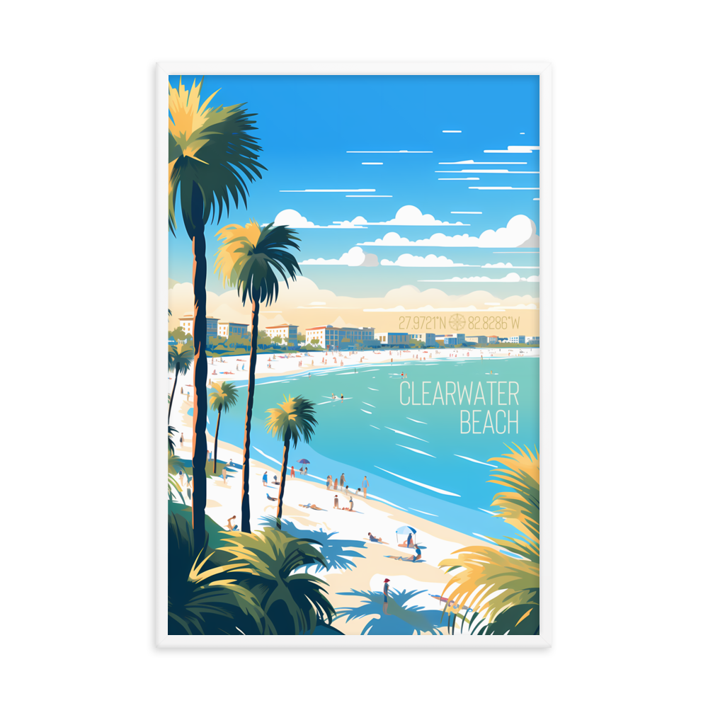 Florida - Clearwater Beach (Framed poster)