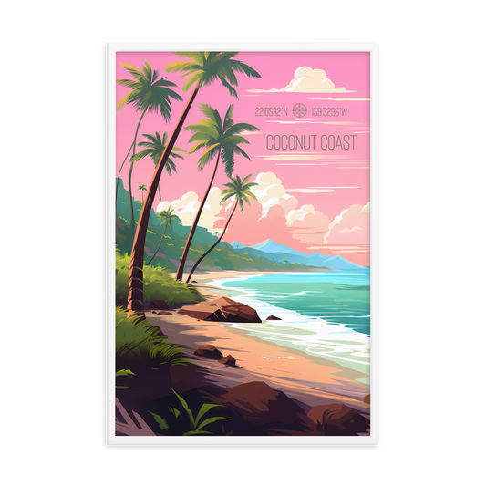 Hawaii - Coconut Coast (Framed poster)