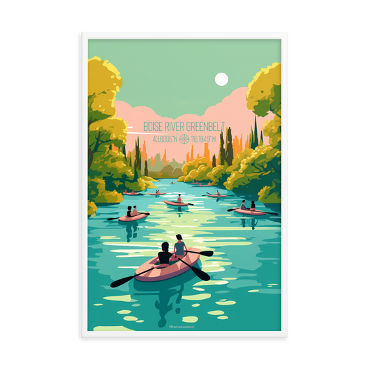 Idaho - Boise River Greenbelt (Framed poster)