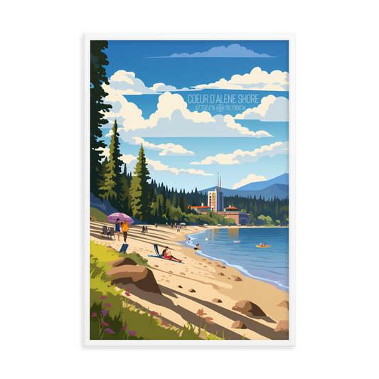 Idaho - Coeur d'Alene Shore (Framed poster)