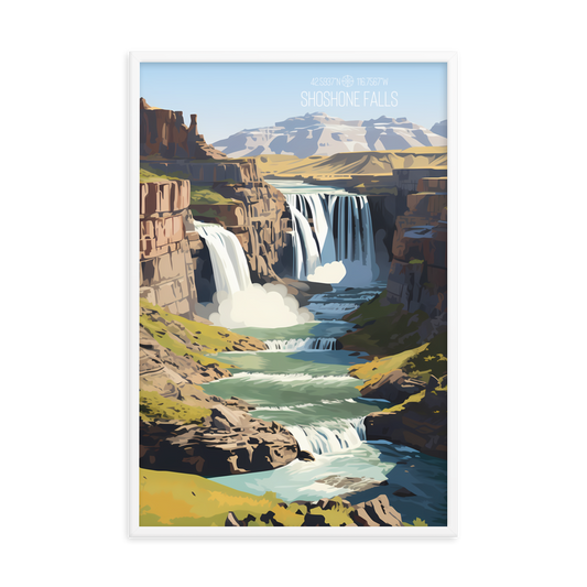 Idaho - Shoshone Falls (Framed poster)