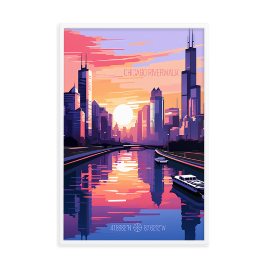 Illinois - Chicago Riverwalk (Framed poster)