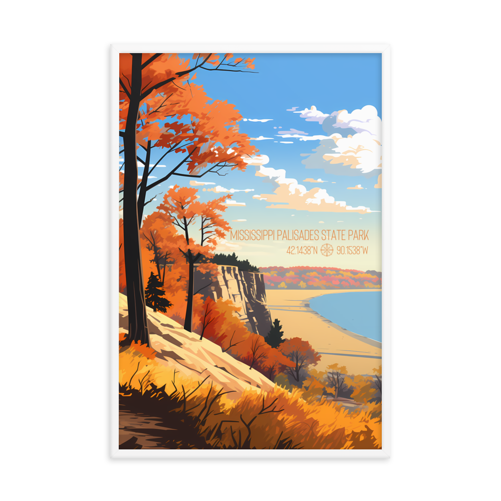 Illinois - Mississippi Palisades State Park (Framed poster)