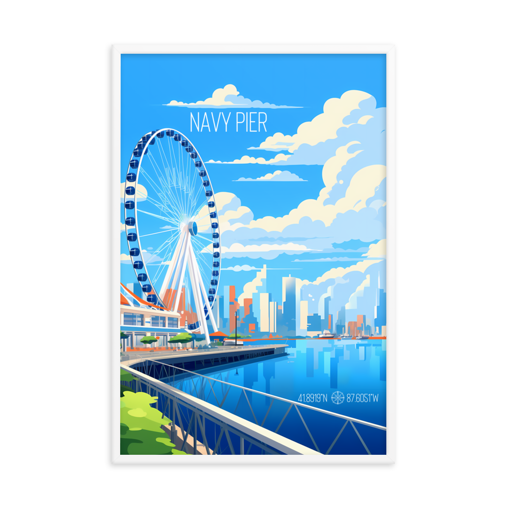 Illinois - Navy Pier (Framed poster)