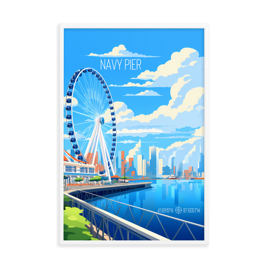 Illinois - Navy Pier (Framed poster)