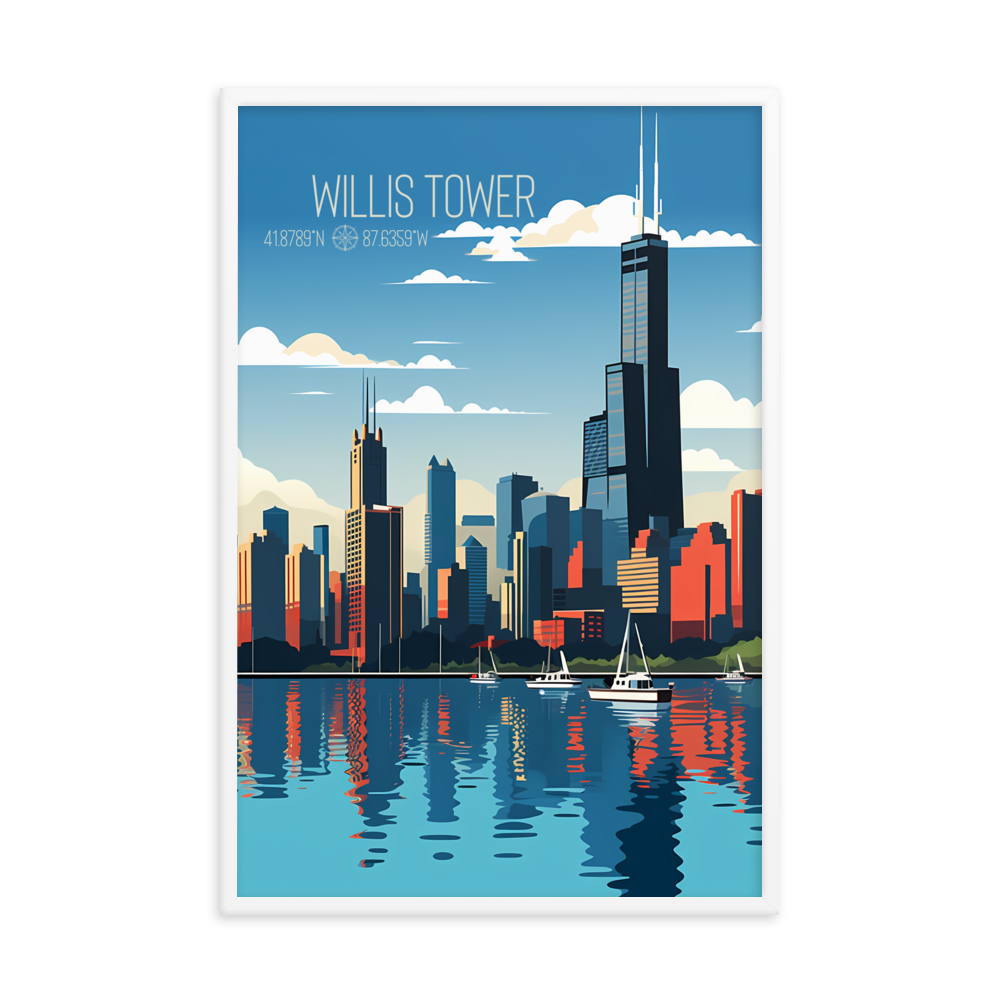 Illinois - Willis Tower (Framed poster)