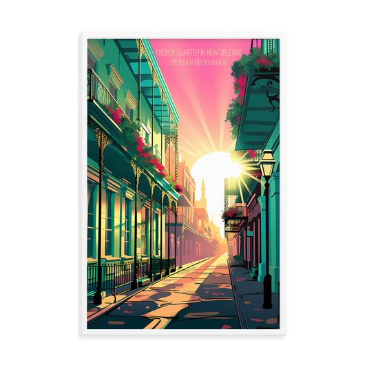 Louisiana - The French Quarter (Framed poster)