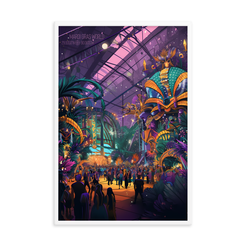 Louisiana - Mardi Gras World (Framed poster)