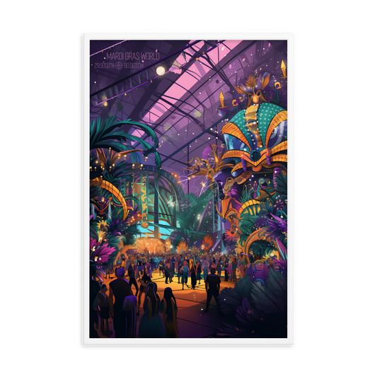 Louisiana - Mardi Gras World (Framed poster)