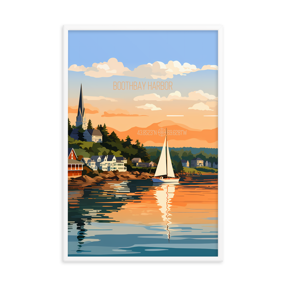 Maine - Boothbay Harbor (Framed poster)