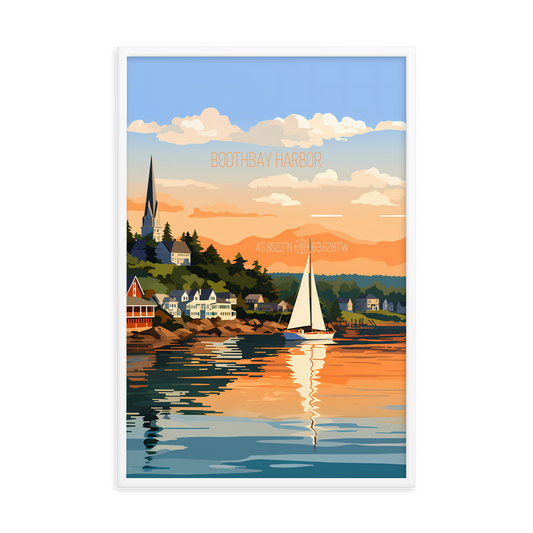 Maine - Boothbay Harbor (Framed poster)