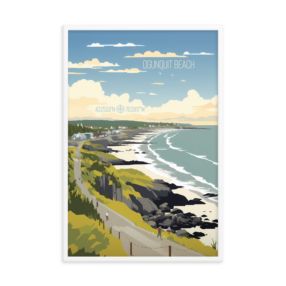 Maine - Ogunquit Beach (Framed poster)