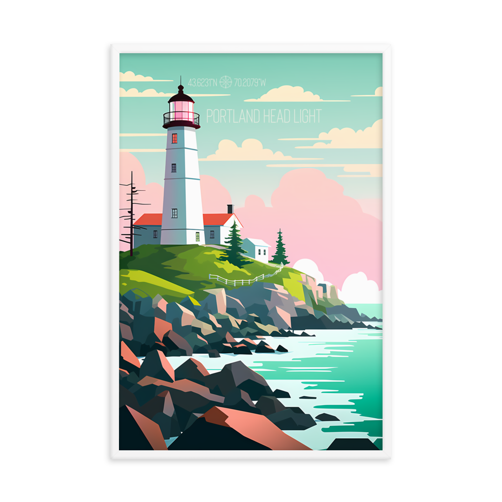 Maine - Portland Head Light (Framed poster)