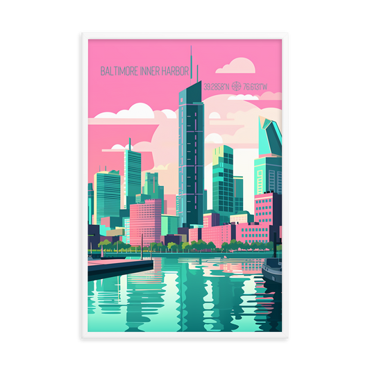 Maryland - Baltimore's Inner Harbor (Framed poster)