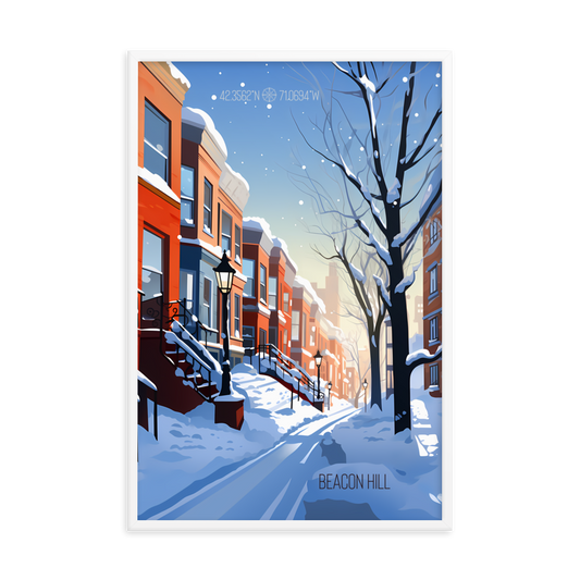 Massachusetts - Beacon Hill (Framed poster)