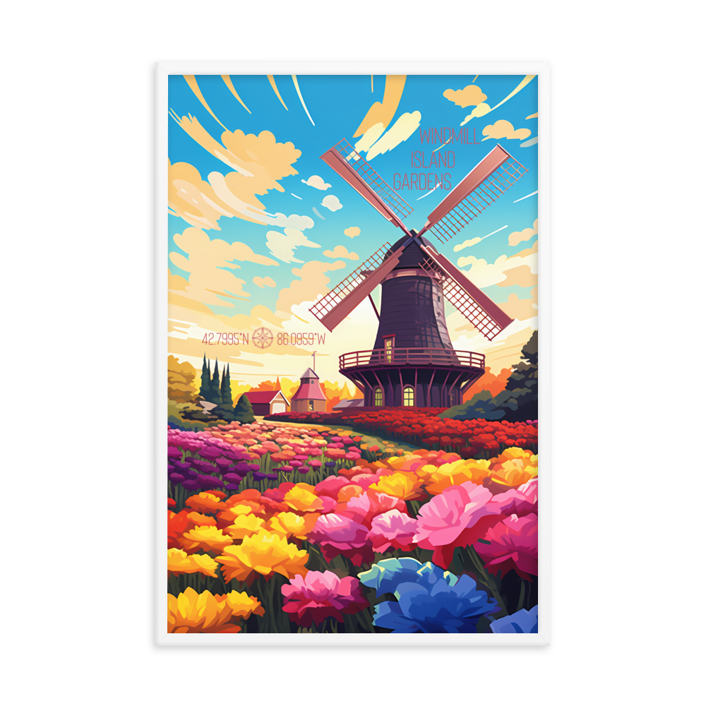 Michigan - Windmill Island Gardens (Framed poster)