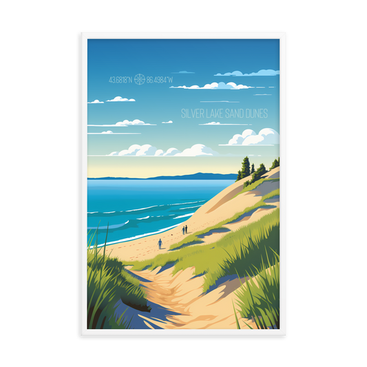 Michigan - Silver Lake Sand Dunes (Framed poster)