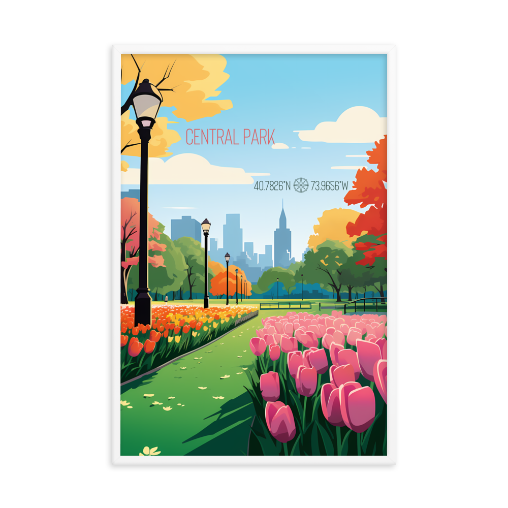 New York - Central Park Spring (Framed poster)