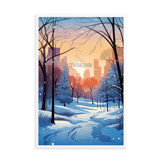 New York - Central Park Winter (Framed poster)