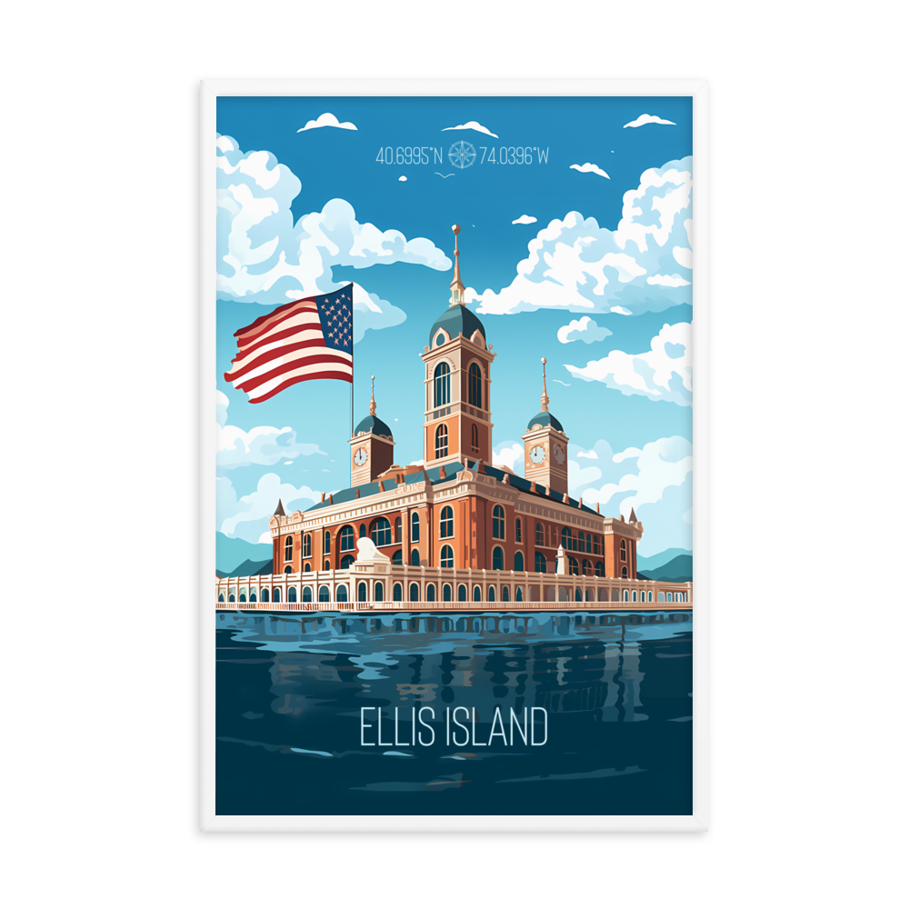 New York - Ellis Island (Framed poster)