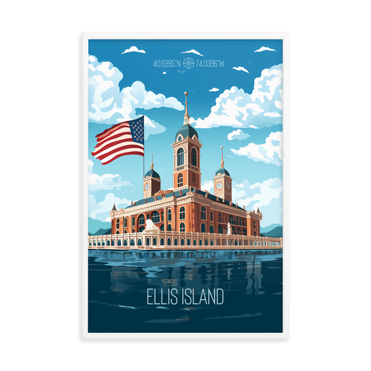 New York - Ellis Island (Framed poster)