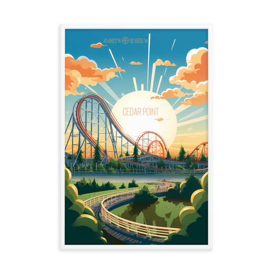 Ohio - Cedar Point Amusement Park (Framed poster)