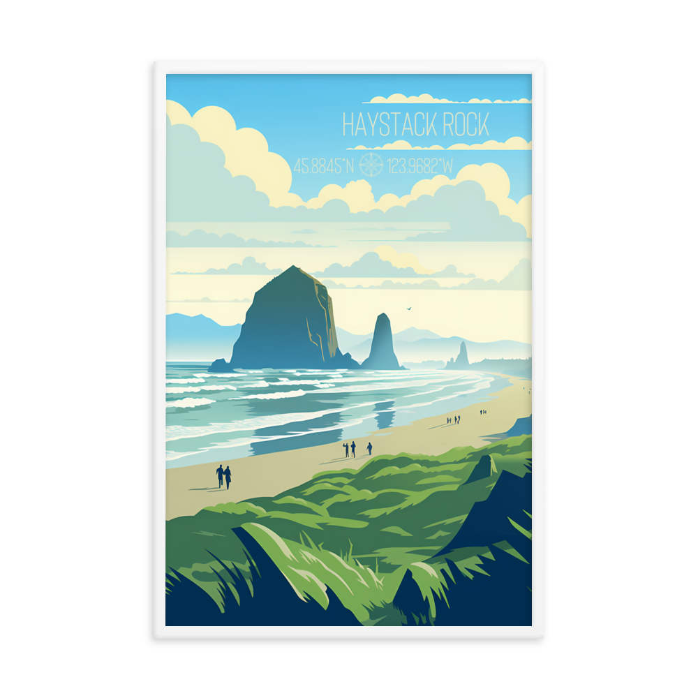 Oregon - Haystack Rock (Framed poster)