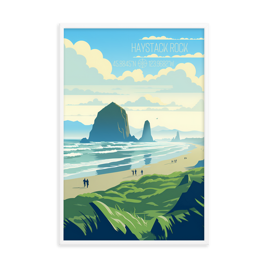 Oregon - Haystack Rock (Framed poster)