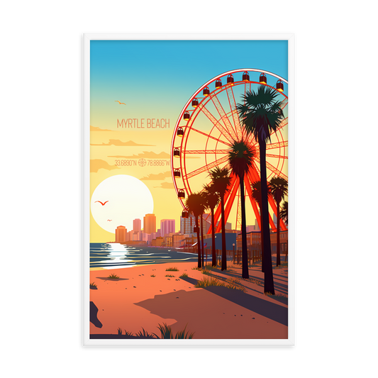 South Carolina - Myrtle Beach (Framed poster)