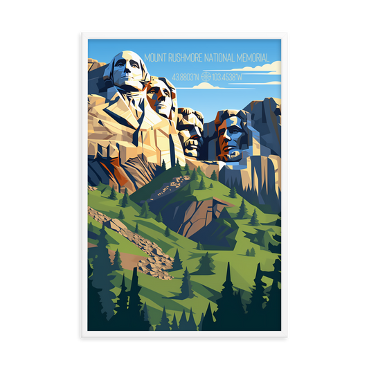 South Dakota - Mount Rushmore National Memorial (Framed poster)