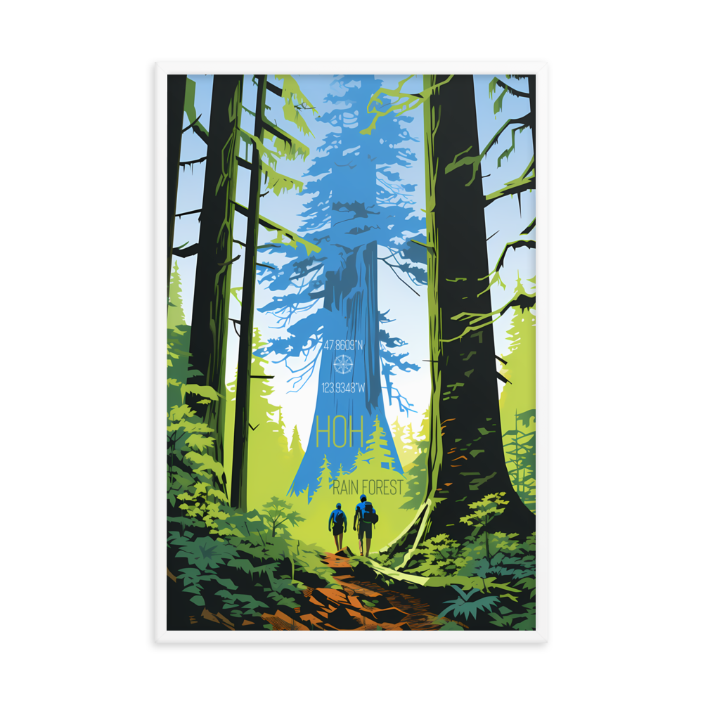 Washington -  Hoh Rainforest (Framed poster)