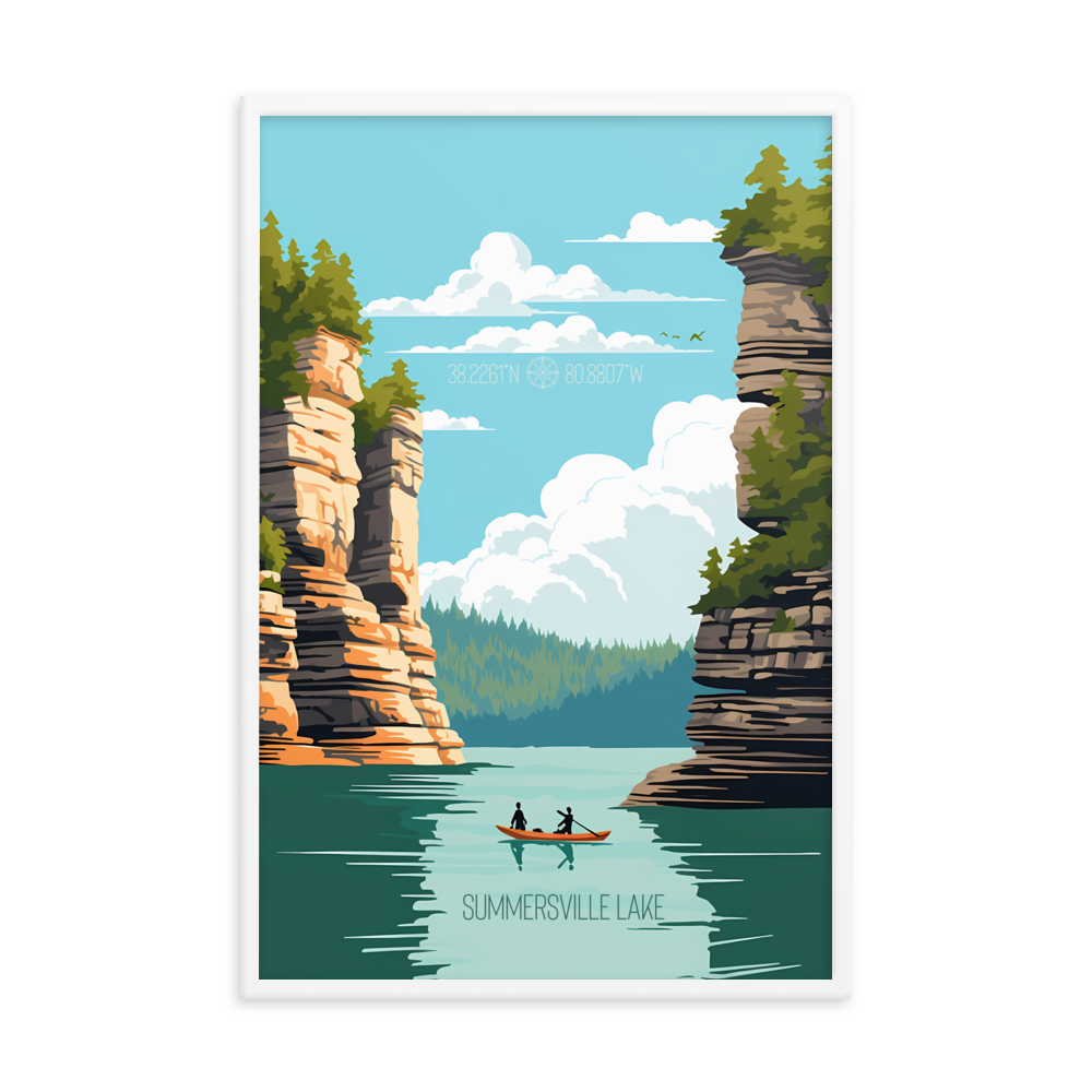 West Virginia - Summersville Lake (Framed poster)